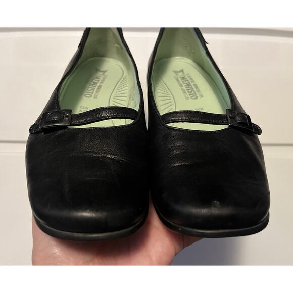 Mephisto Mary Jane Flats Women 7M Shoes Black Leather Slip On Comfort Loafers - Picture 7 of 11